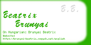 beatrix brunyai business card